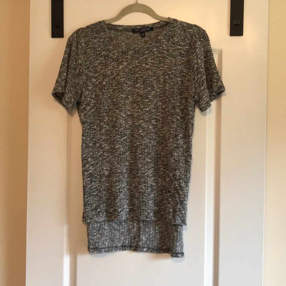 Heather Gray Blouse Split Sides